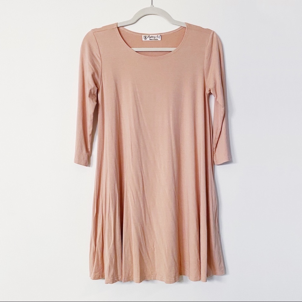 Fighting Eel - Nude Long Sleeve Dress